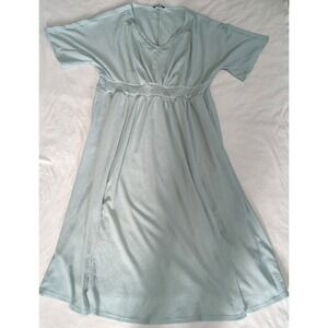 Bloomchic Womens 18/20 Mint Green A‎ Line V Neck Short Sleeve Dress  Pockets 304